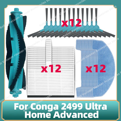 Fit For Conga 2499 Ultra Home Advanced Titanium / Atvel SmartGyro R80 Base Main Side Brush Filter Mop Cloth Dust Bag Parts