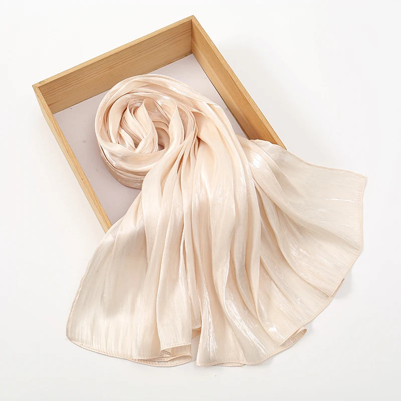 New Premium Silk Crinkle Hijab Scarf Women Shawls Plain Muslim Women Hijabs Breathab Islam Women Turban Pleated Scarf Ramadan