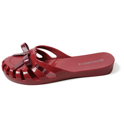 Women Slippers Summer New Women's Shoes Sandals Flat PVC Jelly Shoes Women's Beach Slippers Women's Trendy Toe Shoes Fashion