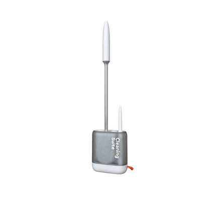 2 IN 1 Silicone Toilet Brush with Holder Toilet Cleaning Suite Wall-mounted Cleaning Tools for Bathroom Accessories Sets