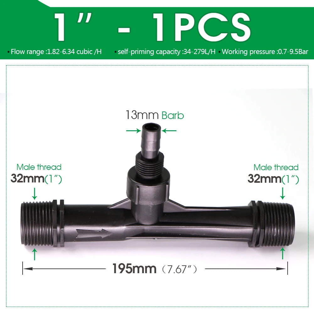 1/2" 3/4" 1" Male Thread Agriculture Irrigation Venturi Fertilizer Injector Kit Garden Greenhouse Watering System Fitting Filter