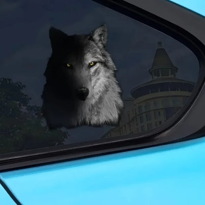 3D Wolf Pattern Car Stickers Waterproof for DIY Auto Window Cool Sunscreen Vinyl Decals Animal Vehicle Decoration