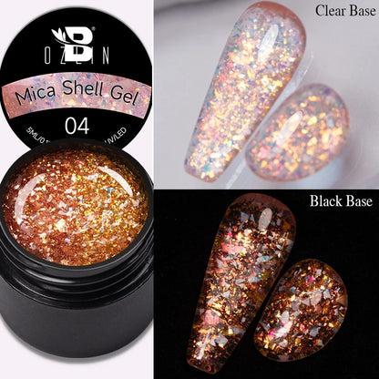 BOZLIN 5ML Color Solid Nail Gel Colorful Painting Nail Art Varnish Semi Permanent Solid Polish UV Nail Gel Top Coat Manicure