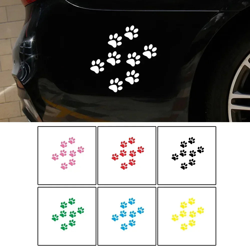 Car Sticker And Decals Paw 3D Animal Dog Cat Bear Foot Prints Footprint Decal Car Sticker Green Red Black White Pink Yellow Blue