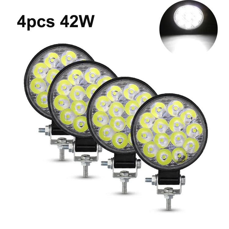 NLpearl 42W 48W Mini LED Work Light 12V 24V LED Light Bar Off Road Spotlight for Jeep Truck 4X4 Car SUV ATV Barra LED Headlights