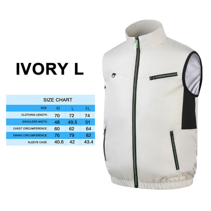 New Cooling Vest Ice Fan Vest Heat Resistant Air Conditioner Clothes Cooling Fan Vest for Summer Camping Fishing Vest Hiking