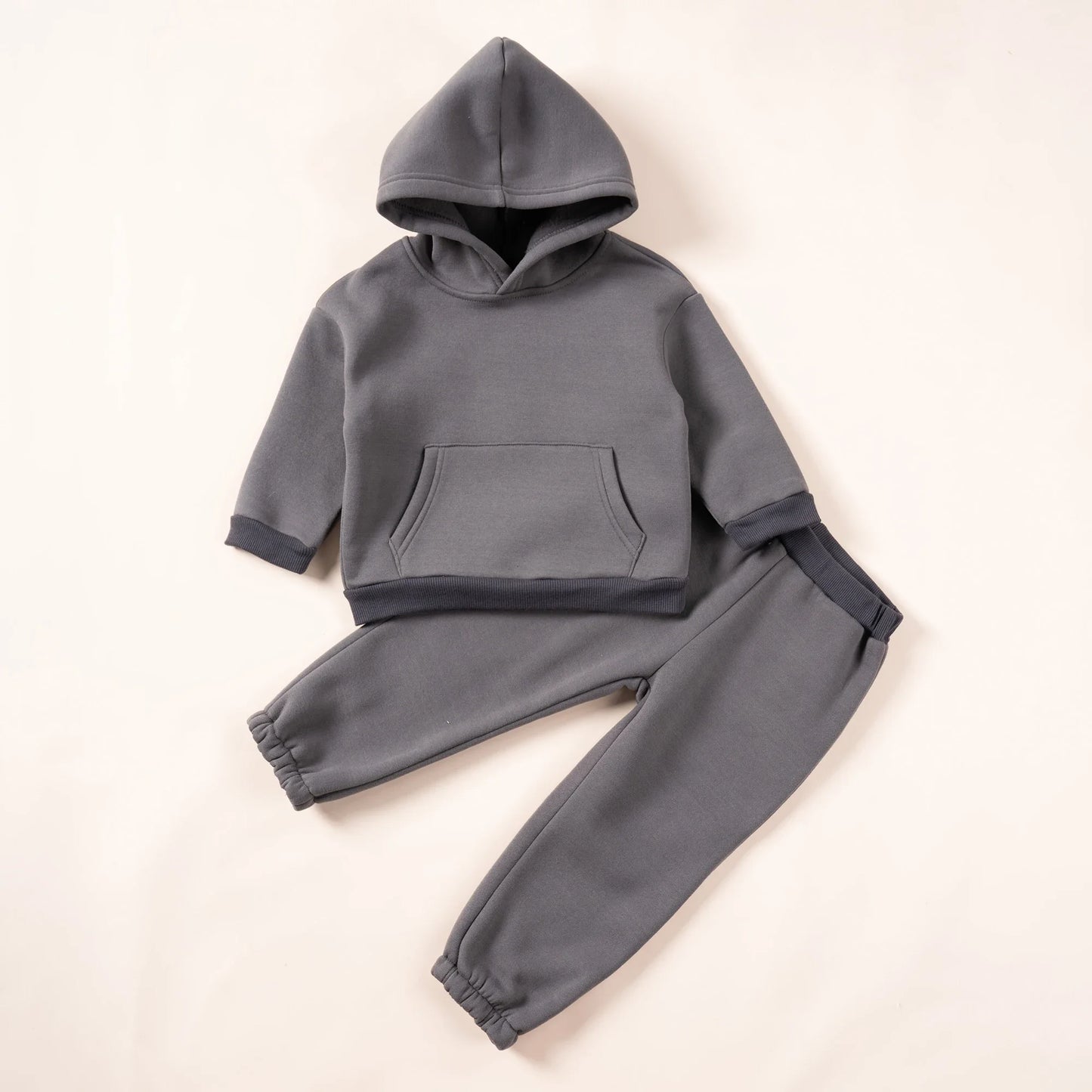 Winter Children's Suit 0-6Y Unisex Hooded Sweatshirt Solid Color Boys and Girls Casual Clothes Comfortable and Soft