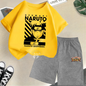 Summer Boys & Girls 100% Cotton T-shirt + Shorts Cartoon Naruto Creative Fashion street casual comfortable kids wear