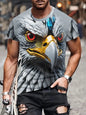New Cool Eagle Pattern T Shirt For Men Clothing 3D Print Flame Eagle Summer Streetwear Trendy Short Sleeve Men Y2k T-Shirts Tops