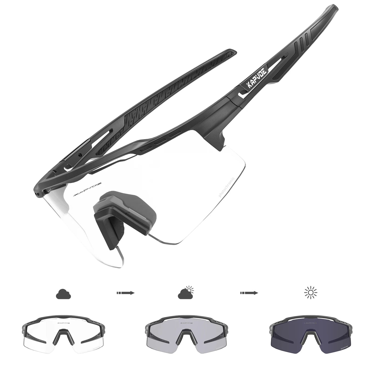 KAPVOE Woman Photochromic Sunglasses UV400 Bike Bicycle Glasses Men's Sports Cycling Eyewear Outdoor MTB Glasses Bike Goggles