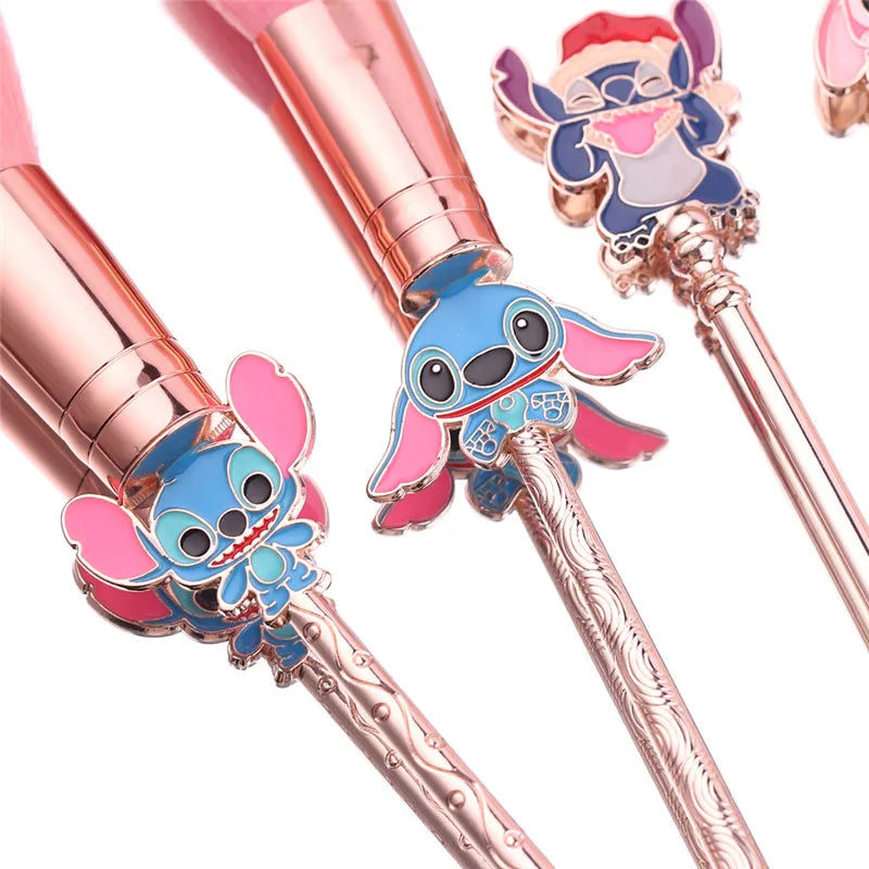 5pcs/lot Lilo and Stitch Cartoon Figure Makeup Brush Anime Cute Stitch Dolls Model for Women Girl Makeup Brush