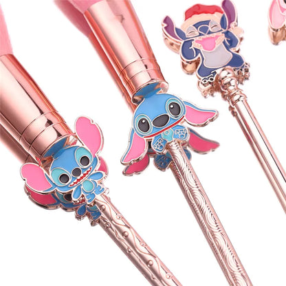 5pcs/lot Lilo and Stitch Cartoon Figure Makeup Brush Anime Cute Stitch Dolls Model for Women Girl Makeup Brush
