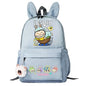 lububu Girls School Backpack Kawaii Children Backpack Cartoon Schoolbag Cute Girls School Supplies Travel Rabbit Ears Mochila