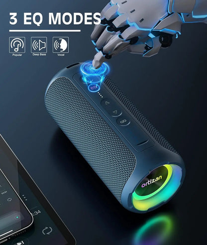 Ortizan Wireless Bluetooth Speaker with 40W HD Sound and Bass, IPX7 Waterproof,30H Playtime, Bluetooth 5.3, Handsfree, TF/AUX in