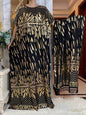 2024 Summer Short sleeve Dress Pure Cotton Gold Stamping Loose Abaya Maxi Islam Dress With Tassels Big Scarf African Long Dress