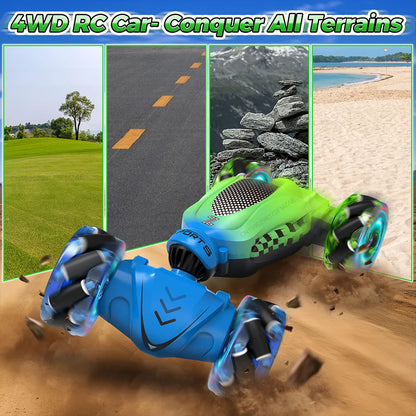 Remote Control Car Toy for Boys and Girls Gesture Sensing RC Stunt Car 4WD Transform Drift RC Cars with Lights Birthday Gift Kid
