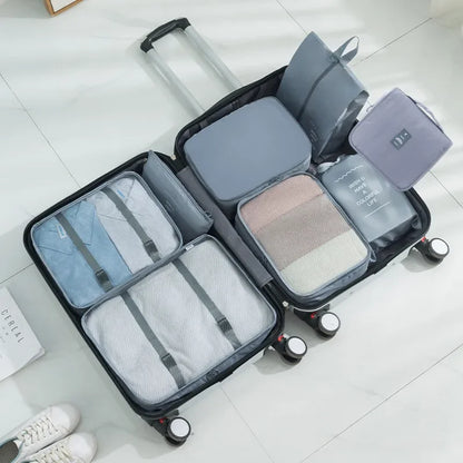 6/7 Pcs Set Travel Organizer Storage Bags Suitcase Packing Cubes Cases Portable Wardrobe Luggage Clothes Shoe Pouch Fold
