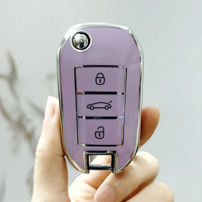 3 Button Flip TPU Car Key Case Cover for Peugeot 3008 208 308 508 408 2008 307 4008 for Citroen C4 C4L CACTUS C3 C6 C8 Key Shell
