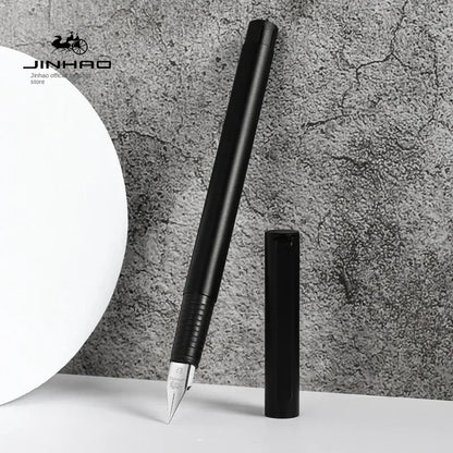JINHAO 65 Fountain Pen F/EF/ 0.3mm Nib Stainless Steel Frosted Black Writing Ink Pens Business Office School Supplies Stationery