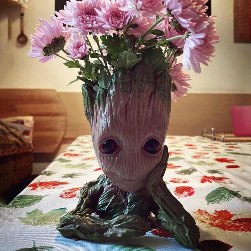 Groot Flowerpot Home Decoration Vases Multifunction Groot Flower Pot Ornaments Arrangement Action Character Figurine Pen Holder