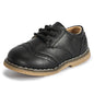 Four Seasons New Children's Leather Shoes Lace-Up Fashion Casual Sneakers Versatile Anti-Slip Waterproof Young Children's Shoes