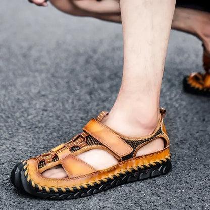 Men's Summer Sandals Man Summer 2024 Slippers for Men Leather Sandal High Quality Shoes Casual Sneakers Social Shoe Male Slipers