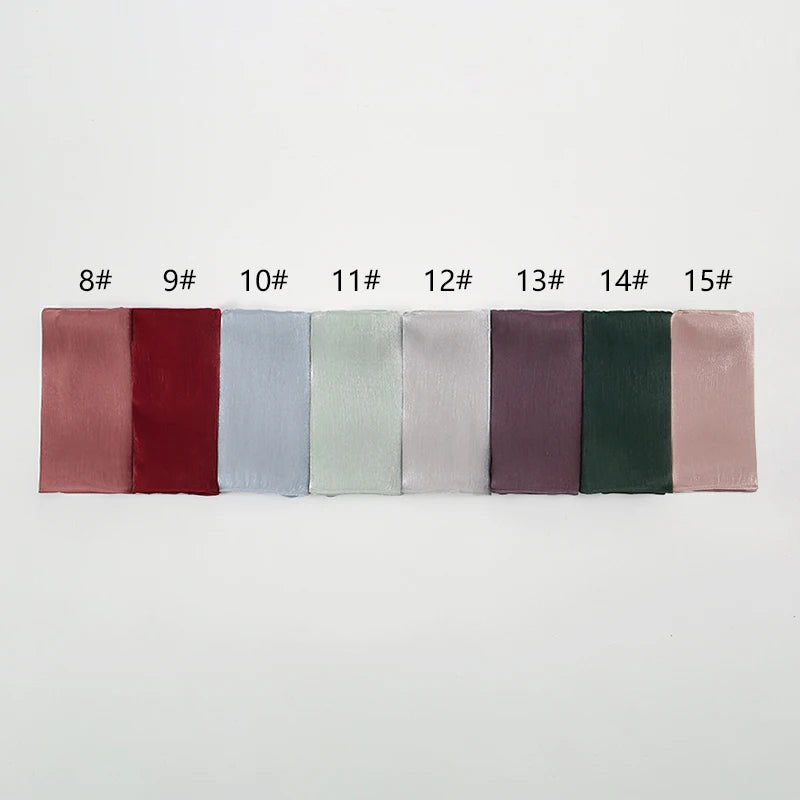 New Premium Silk Crinkle Hijab Scarf Women Shawls Plain Muslim Women Hijabs Breathab Islam Women Turban Pleated Scarf Ramadan