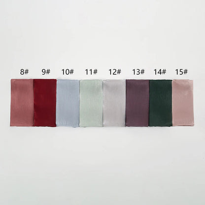 New Premium Silk Crinkle Hijab Scarf Women Shawls Plain Muslim Women Hijabs Breathab Islam Women Turban Pleated Scarf Ramadan
