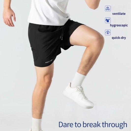 UETEEY Men's Shorts 2 in 1 Sports Fitness Gym Running Workout Shorts Hidden Pocket Quick Drying Cycling Jogging Men Short Pants