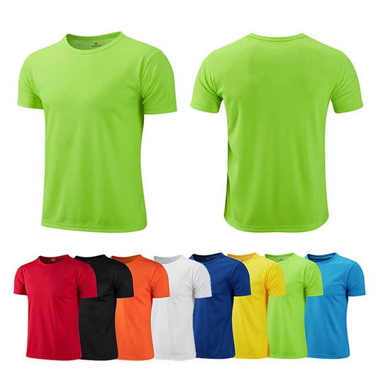 Women Men Quick Drying Short Sleeve Tees Summer Gym Running O-Neck T-Shirt Training Exercise Gym Sport Blank Tops For Printing