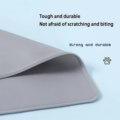 Waterproof Pet Mat Dog Cat Solid Color Silicone Pet Food Pad Pet Bowl Drinking Mat Dog Feeding Placemat Easy Washing