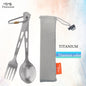 TiTo TiTanium Spork Spoon Tableware Combination Outdoor Camping Titanium Alloy Fork Collection Travel Knife Practical 3Pcs Set