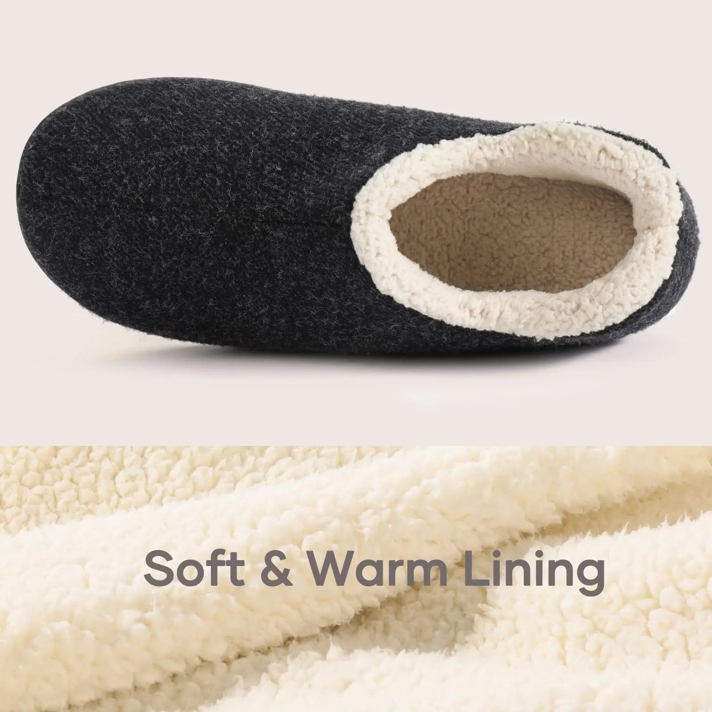 Pallene Women Curly Cotton Shoes Closed Back Home Slippers Memory Foam Soft Bottom Slides Winter Outdoor Walk Casual Slippers