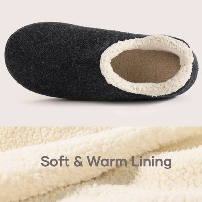 Pallene Women Curly Cotton Shoes Closed Back Home Slippers Memory Foam Soft Bottom Slides Winter Outdoor Walk Casual Slippers