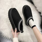 Snow Boots 2024 Winter New Women Cashmere Warm Thick Soles Without Heel-covered Hair Half Slipper Cotton Shoes for Women