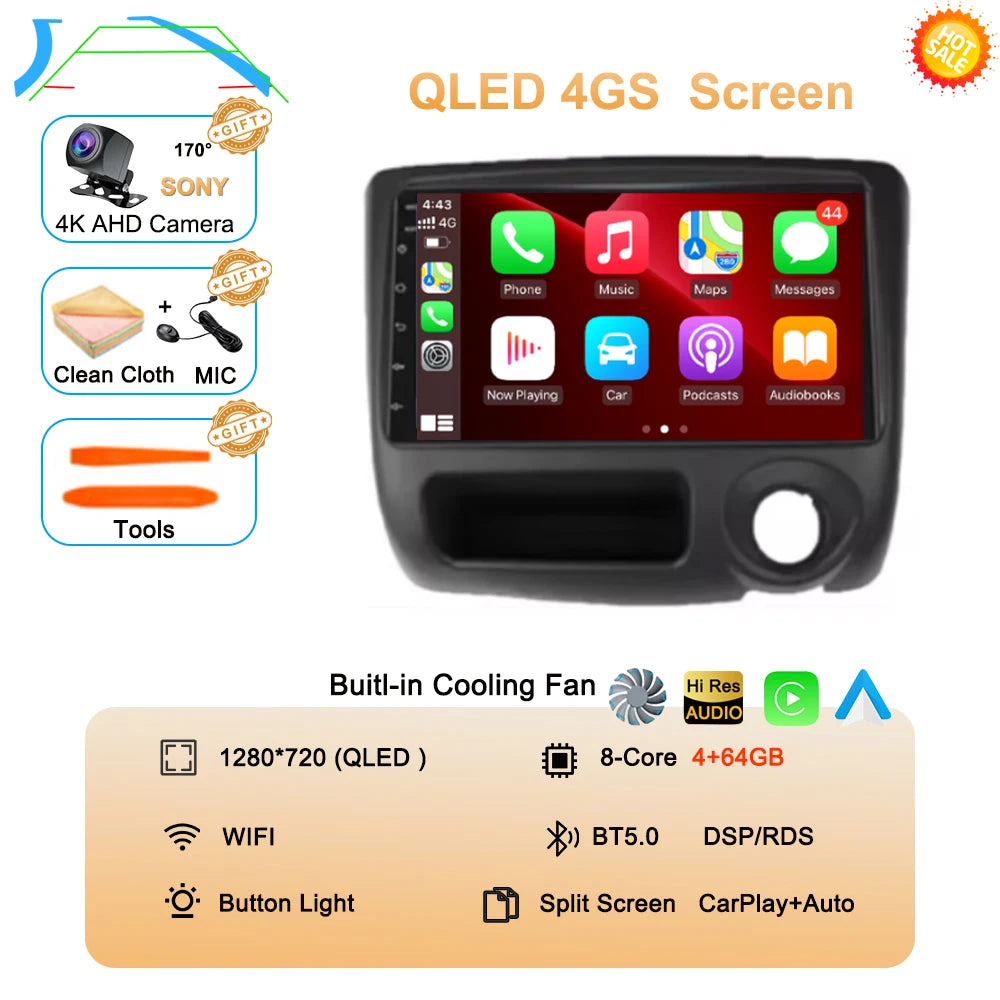 Android 14 For Toyota Vitz Yaris Echo 1999-2005 Carplay Auto Car Radio Multimedia Video Player Navigation GPS No 2Din 2 Din DVD