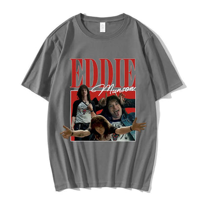 Eddie Munson T-shirts Men's Harajuku Graphics Print T-shirt Short Sleeve Oversize Streetwear Unisex Cotton Casual T Shirt