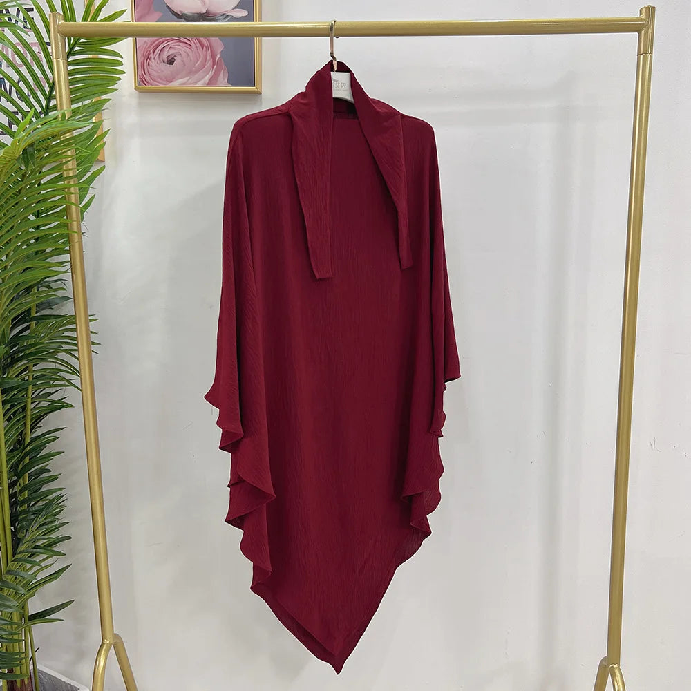 Long Khimar Overhead Hijab Scarf One Piece Amira Prayer Garment Kaftan Eid Ramadan Turkey Dubai Islamic Burqa Headdress Clothing