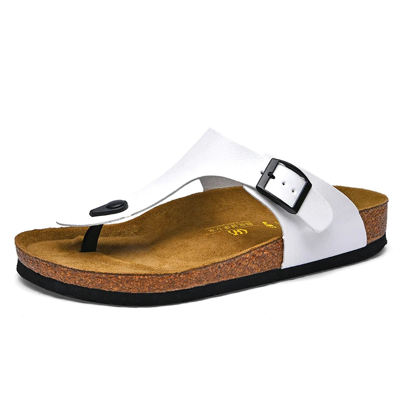 Summer Men Women Clogs Cork Slippers Slide Sandals Microfiber Leather Casual Slip On Sandal Beach Shoes Big Size 48 49