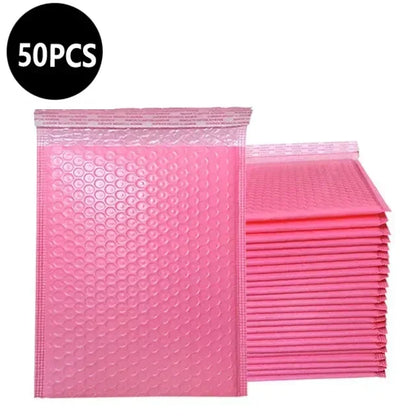 50pcs Delivery Package Packaging Pink Small Business Supplies Envelopes Shipping Packages Bubble Envelope Packing Bag Mailer