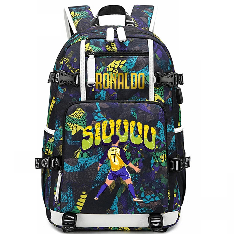 Ronaldo Print Student School Bag Children's Backpack Outdoor Travel Bag