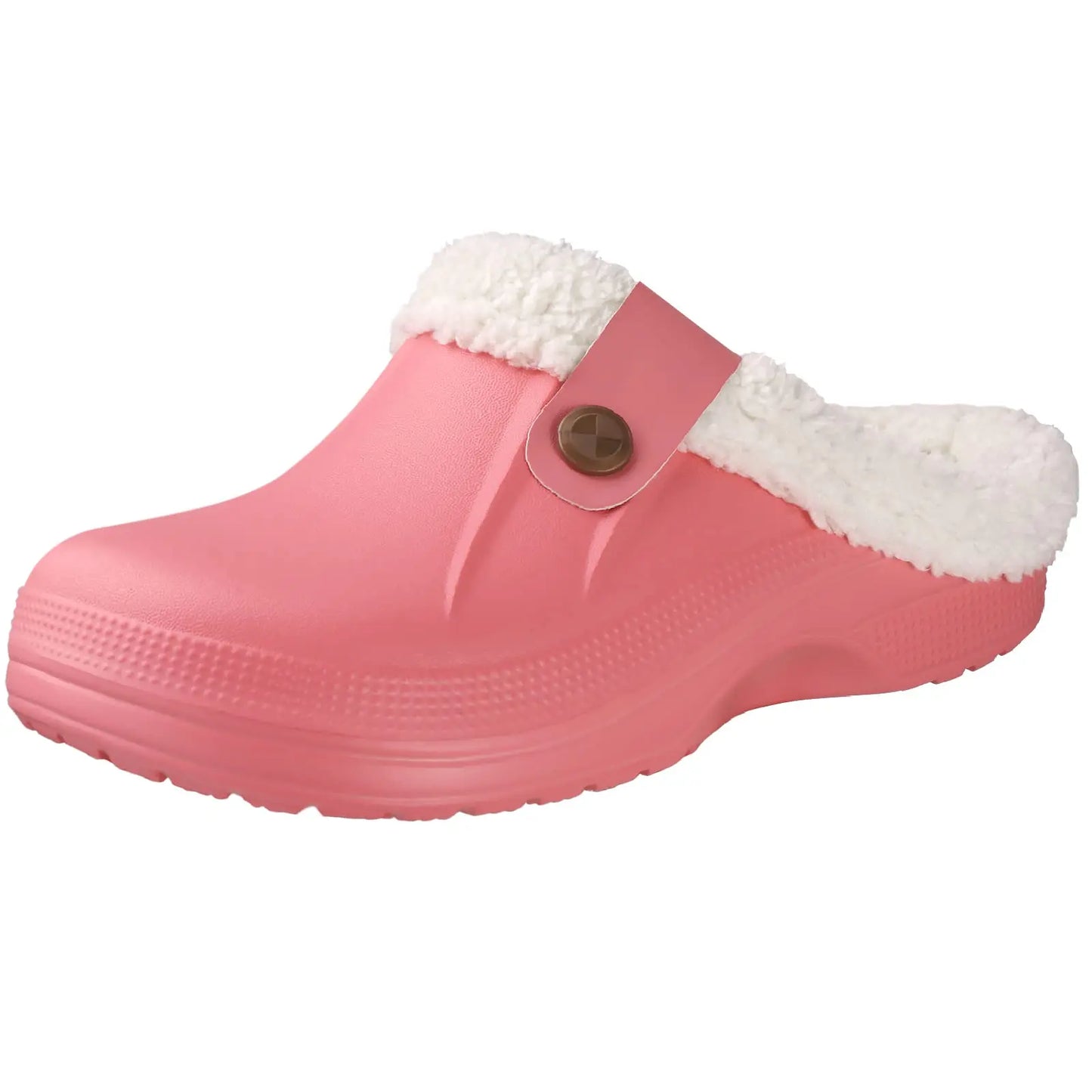 Comwarm Winter Fuzzy Colgs Slippers For Men Outdoor Waterproof Plush Lined Garden Shoes Comfort Non-slip Fur Fluffy House Slides