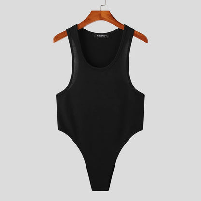 INCERUN Tops 2023 Korean Style Sexy Men's Fashion Simple Solid Waistcoat Casual All-match Male Sleeveless Jumpsuits  Vests S-5XL