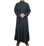 Polyester Muslim Men's Robes Qatar Stand Collar Robe Pocket Design Arab Middle Eastern Menswear Muslim Fashion  Arabic