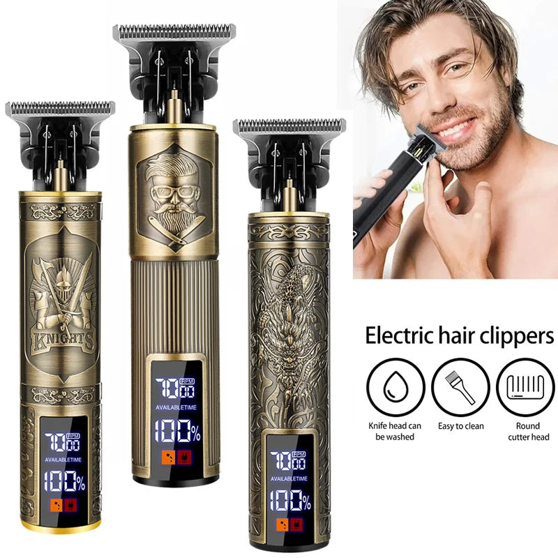 T9 Electric Hair Clippers Vintage Hair Trimmer Barber Hair Cutting Machine Mens Gifts Beard Shavers Shaving Machine