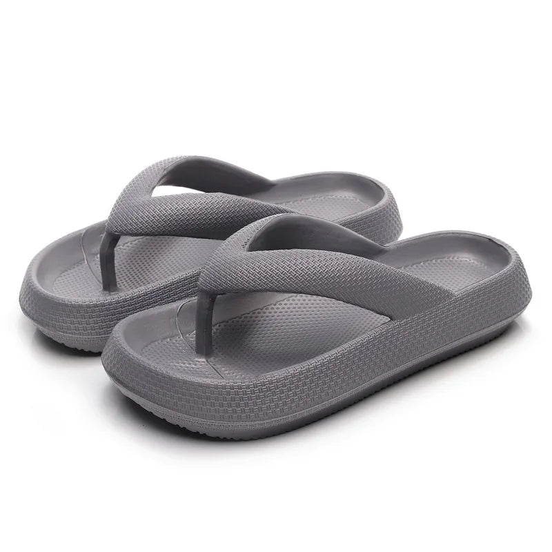 Men'S Platform Flip Flops Summer Soft Sole Eva Slippers For Men Outdoor Casual Beach Shoes Home Non-Slip Bathroom Slides Shoes