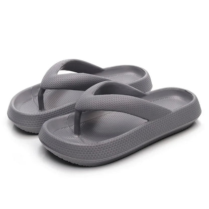Men'S Platform Flip Flops Summer Soft Sole Eva Slippers For Men Outdoor Casual Beach Shoes Home Non-Slip Bathroom Slides Shoes