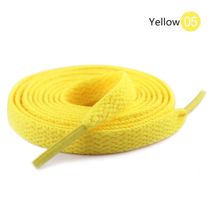 1Pair 8mm Flat Shoelaces Unisex Polyester Black White Shoe Laces Sneakers Canvas Laces Classic Soft Kids Shoestrings 80-120cm