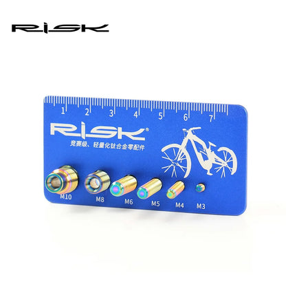 RISK MTB Road Bike Bicycle Bolt Screw Gauge Diameter Length Measure Tool Portable Screw Measuring Ruler Alloy Screw Length Meter