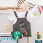 New Summer Baby Girls Clothes Suit Children Boys Cotton T-Shirt Overalls 2Pcs/Sets Toddler Casual Costume Infant Kids Tracksuits